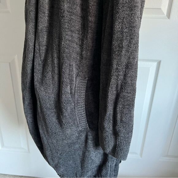 BAREFOOT DREAMS Cozy Chic Lite Longline Shawl Collar Cardigan Grey Medium NEW - Picture 5 of 8